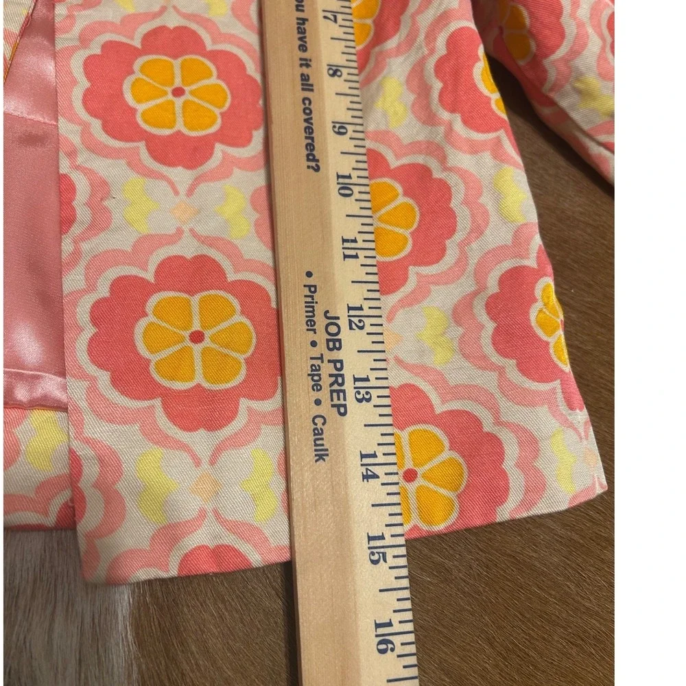 Vintage Baby Gap sz 4 Retro print swing jacket pink orange flower girls READ